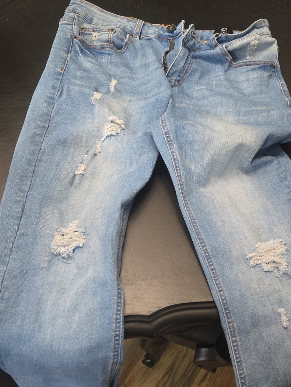 Ring Of Fire Light Blue Distressed Women’s Jeans
